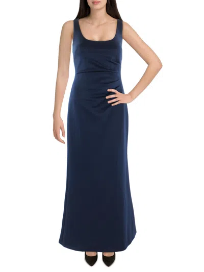 Jessica Howard Petites Womens Satin Formal Evening Dress In Blue