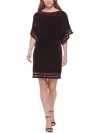 Jessica Howard Petites Womens Velvet Knee Shift Dress In Multi