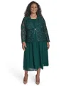 Jessica Howard Plus Size 2-pc. Lace Jacket & Dress Set In Green