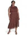 Jessica Howard Plus Size Jewel-neck Sleeveless Midi Dress