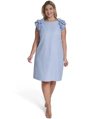 Jessica Howard Plus Size Jewel-neck Sheath Dress In Blue