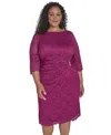 Jessica Howard Plus Size Ruch Detail Sheath Dress In Pink