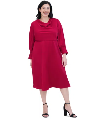 knee length dresses for ladies Jessica Howard Plus Size Velvet Chiffon-Sleeve Sheath Dress – DGFOutlet main image 0