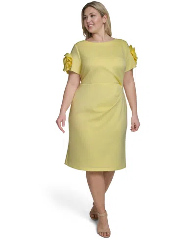 Jessica Howard Plus Size Short-sleeve Boat Neck Dress In Pattern