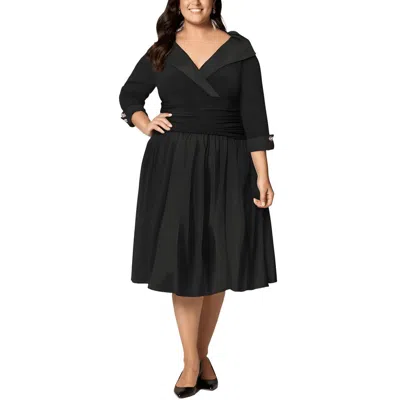 Jessica Howard Plus Womens A-line Midi Cocktail And Party Dress