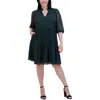 Jessica Howard Plus Womens Crochet Nylon Mini Dress In Green