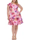 JESSICA HOWARD PLUS WOMENS PARTY SHORT FIT & FLARE DRESS