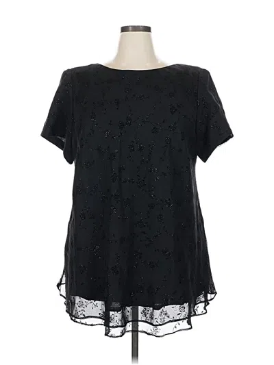 Pre-owned Jessica Howard Short Sleeve Blouse In Black