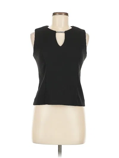 Pre-owned Jessica Howard Sleeveless Top Black Keyhole Neckline Tops