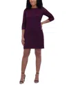 Jessica Howard Petites Womens Eyelet Nylon Shift Dress In Wine