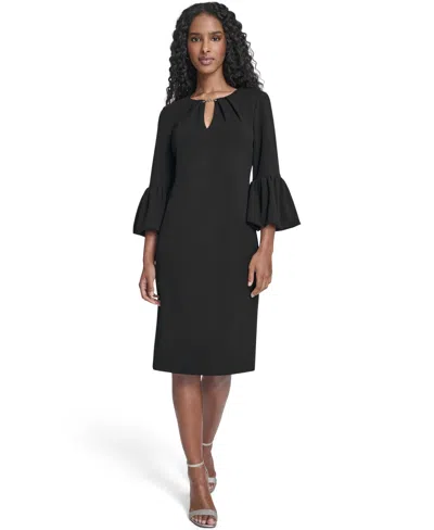 Jessica Howard Women's Bubble-sleeve Sheath Dress In Black