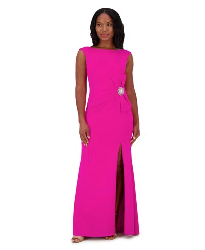 Jessica Howard Women's Cap-sleeve Embellished Bow Ball Gown In Pink