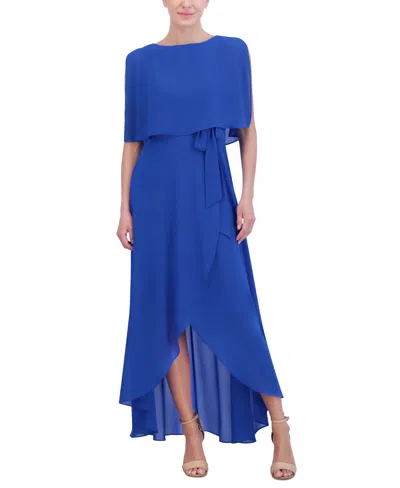 Jessica Howard Women's Chiffon-overlay Maxi Dress In Cobalt