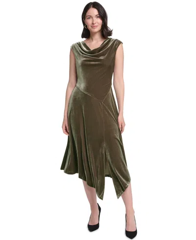 Jessica Howard Women's Cowl Neck Midi Dress In Green