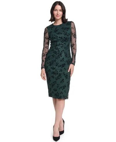 Jessica Howard Women's Crew Neck Midi Dress In Green