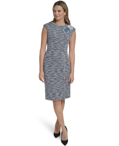 Jessica Howard Women's Crewneck Cap Sleeves Dress In Gray