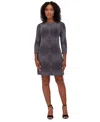 Jessica Howard Plus Size 3/4-sleeve Glitter-knit Sheath Dress In Bsv