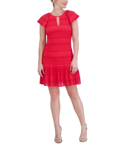 Jessica Howard Women's Lace A-line Dress In Red