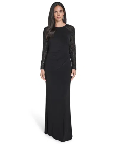 Jessica Howard Women's Raglan Sleeve Gown In Black