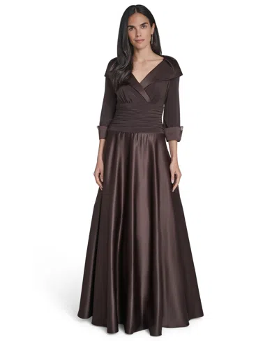 Jessica Howard Women's Rhinestone Cuff Dress In Chocolate