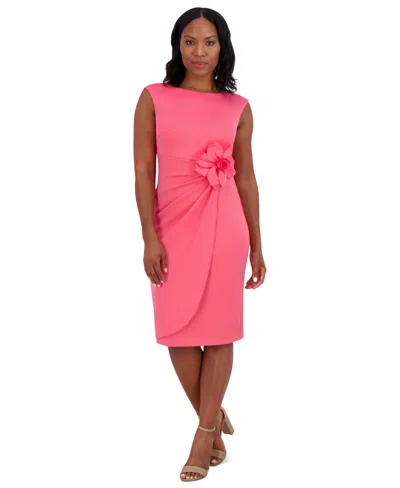 Jessica Howard Women's Rosette Sheath Dress In Azalea
