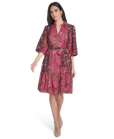 Jessica Howard Women's Short Shirt Tiered Skirt Dress In Multi