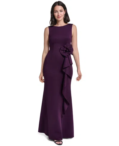 Jessica Howard Women's Sleeveless Cascade Ruffle Dress In Purple