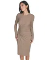 Jessica Howard Women's Waist Shirred Sheath Dress In Brown