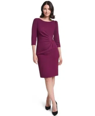 Jessica Howard Womens Boat Neck Sheath Dress In Purple