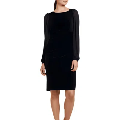 Jessica Howard Womens Buckle Velvet Sheath Dress In Black