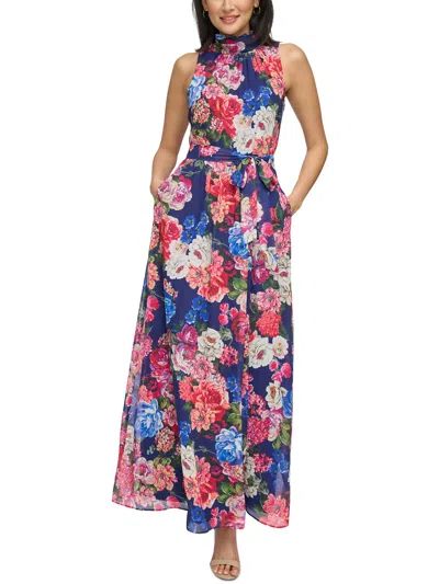 Jessica Howard Womens Chiffon Maxi Dress In Multi