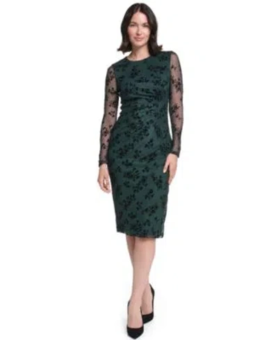Jessica Howard Womens Crew Neck Midi Dress In Blue