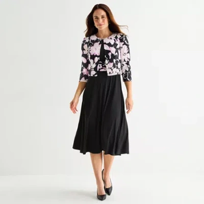 Jessica Howard Womens Floral Midi Jacket Dress In Multi