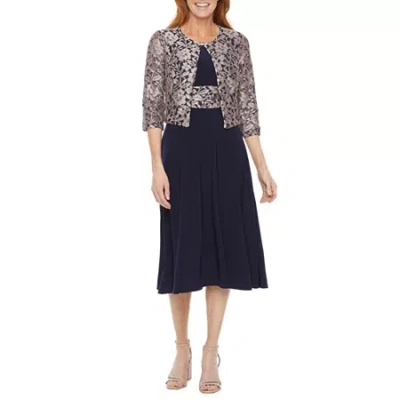 Jessica Howard Womens Jacket Dress In Blue