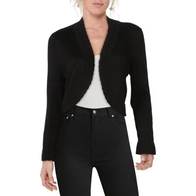 Jessica Howard Womens Knit Scalloped Cardigan Sweater In Black
