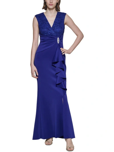 Jessica Howard Womens Lace Sleeveless Evening Dress In Multi