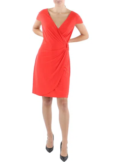 Jessica Howard Womens O-ring Knee-length Wrap Dress In Multi