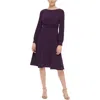 Jessica Howard Womens Ruched Waist Knee-length Wear To Work Dress In Purple