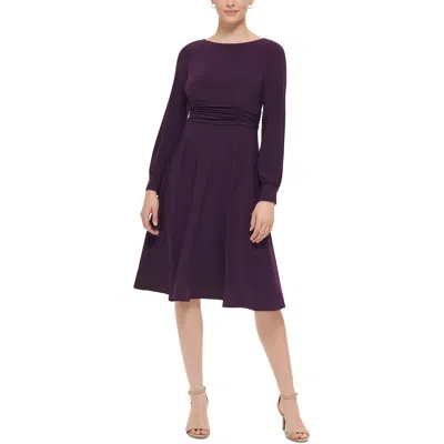 Jessica Howard Womens Ruched Waist Knee-length Wear To Work Dress In Purple