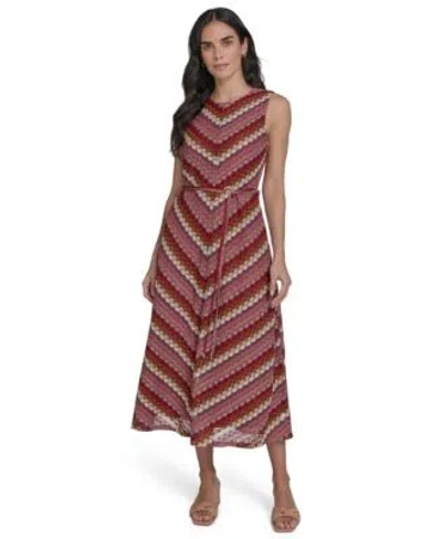 Jessica Howard Womens Sleeveless Lace Midi Dress 4p 16 In Brown