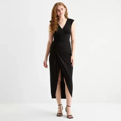 Jessica Howard Womens Sleeveless Sheath Dress In Black