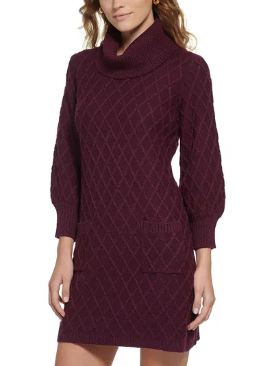 Jessica Howard Womens Turtleneck Midi Sweaterdress In Pink