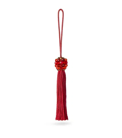 Jessica Light Embellished Tassel Decoration In Red