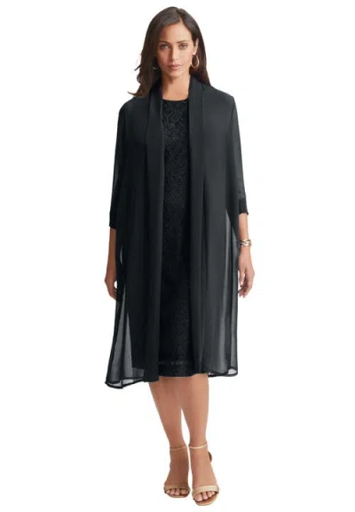 Jessica London 2-piece Lace Jacket Dress In Black
