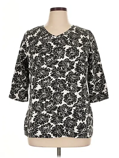 Pre-owned Jessica London 3/4 Sleeve Blouse In Black