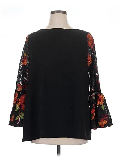 Pre-owned Jessica London 3/4 Sleeve Blouse In Black