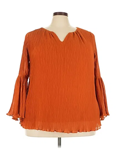 Pre-owned Jessica London 3/4 Sleeve Blouse In Orange