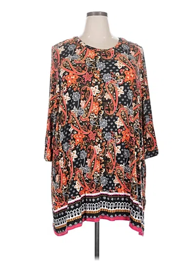 Pre-owned Jessica London 3/4 Sleeve Blouse In Orange
