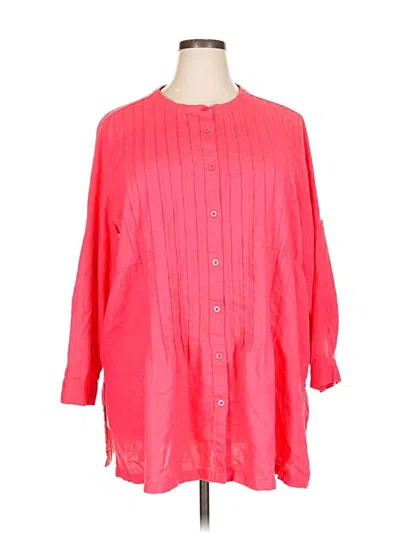 Pre-owned Jessica London 3/4 Sleeve Blouse In Red