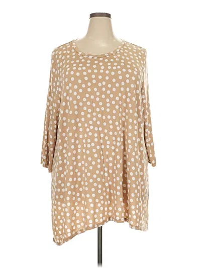 Pre-owned Jessica London 3/4 Sleeve Blouse In Tan